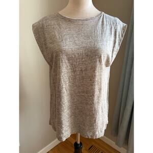 Zapa Paris 100% Linen Knit Tee with Subtle Metallic Sheen – Size 2 (France)